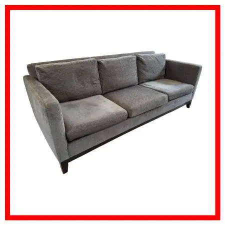 Contemporary Track Arm Sofa, Gray Velvet