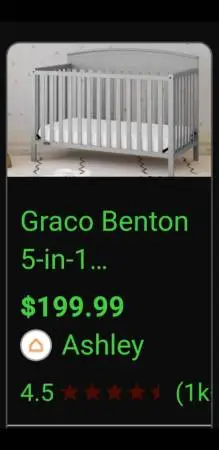 Graco Crib, Mattress $220 new- $75 Your Price