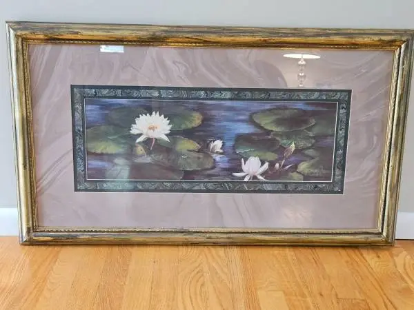 FRAMED LANDSCAPE ART 37 x 21.5. Double Mat and Glass