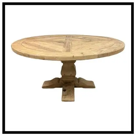 Timothy Oulton For Restoration Hardware Salvaged Wood Trestle Round Di