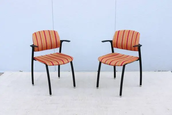 Modern HON F3 Series Multipurpose Stackable Guest Chairs - a Pair