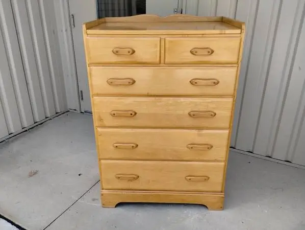 Vintage 1940s/1950s Rock Maple Tall Chest - No Veneers - NICE!