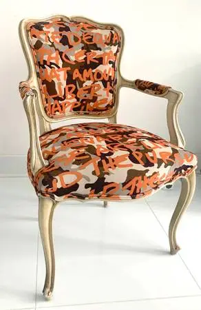 Stephen Sprouse x Knoll Graffiti Andy Warhol Camouflage Louis Chair