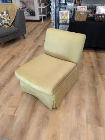 Vintage Gold-Tone Skirted Slipper Chair