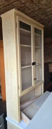 White Glass Cabinet Shelf + Drawers