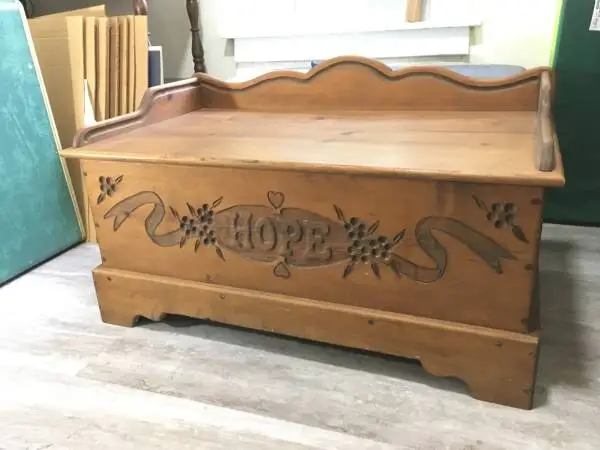 Bench Solid Wood LIghtweight Storage  3 ft long HOPE