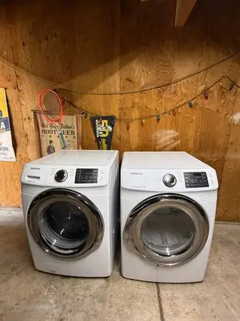 Samsung heavy duty front load washer, and electric dryer