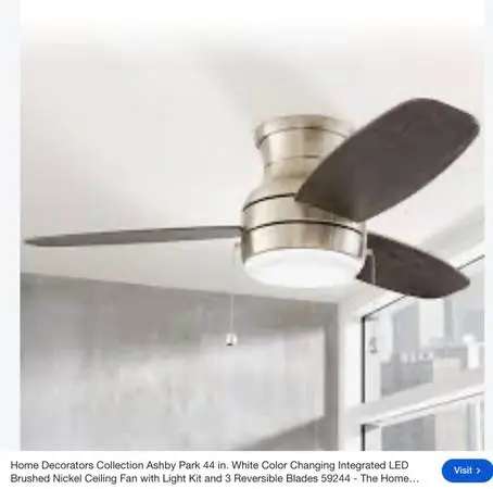 44” LED Brushed Nickel Ceiling Fan Home Decorators Ashby Park NIB UNOPENED