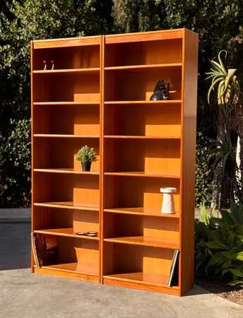 Danish Modern Mid Century Vintage 2-Piece Tall Bookcase Set – Denmark
