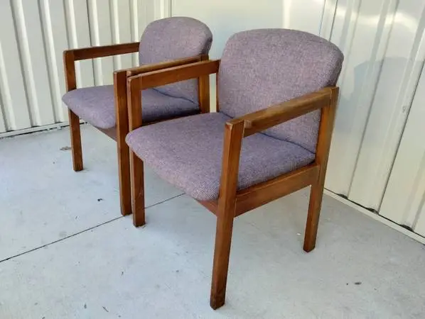 (2) Vintage 1990 Mid Century Modern Chairs - Made by Boling in NC!