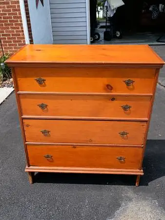 Late 18th Century Pine Lift Top Blanket Chest with 2 Drawers