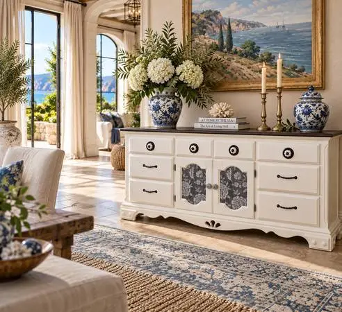 Vintage Rock City Furniture Custom Refinished Buffet / Sideboard