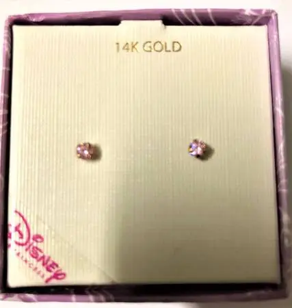 BRAND NEW 14 KARAT YELLOW GOLD 3 mm SQUARE CUBIC ZIRCONIA STUD EARRING