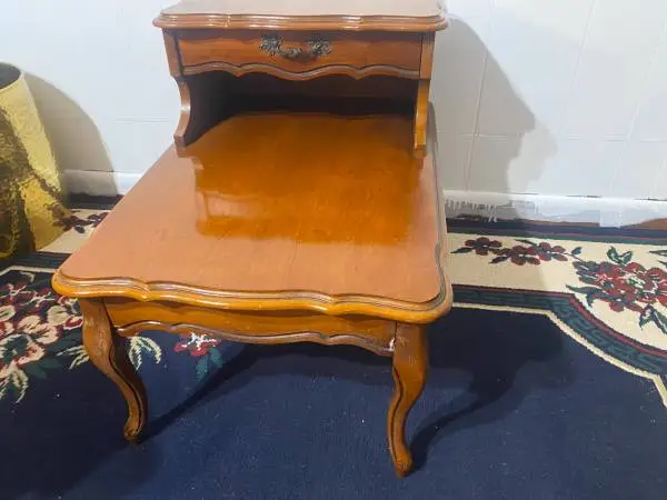 Vintage French Provincial Two-Tier Step End Table