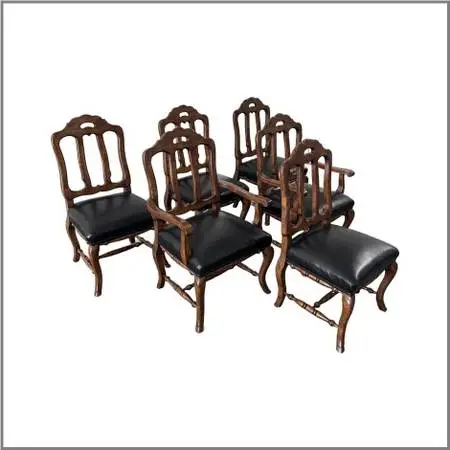 Guy Chaddock Melrose Collection Country English Black Leather Dining C