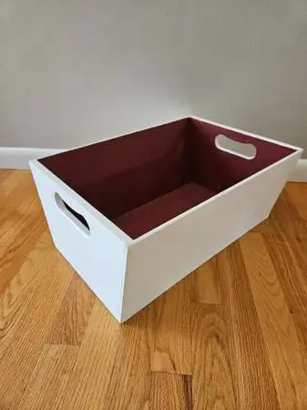 SOLID WOOD STORAGE BIN with handles