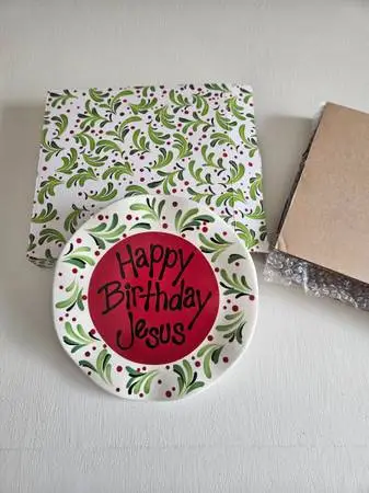NEW!  CHRISTMAS PLATE by Burton + Burton The Greatest Story