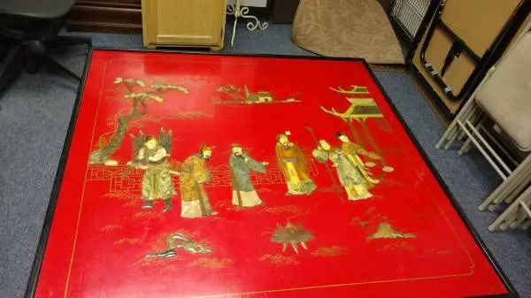 **ELEGANT JAPANESE COFFEE TABLE W/ SEMI-PRECIOUS STONES**