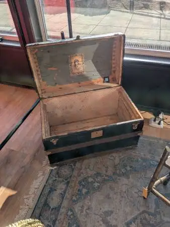 Antique Dome-Top Steamer Trunk
