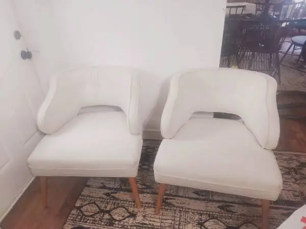 2 White Upholstery Chairs