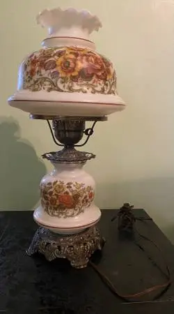 Orange and Yellow Rose Hurricane Lamp