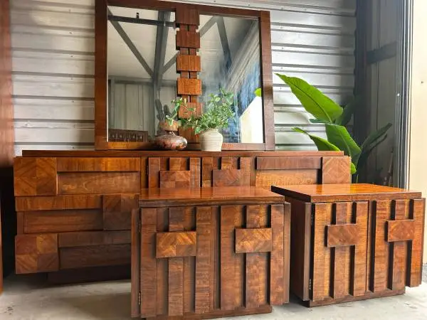 Mid Centruy Modern LANE Staccato Bedroom Dresser Set -4 Pieces