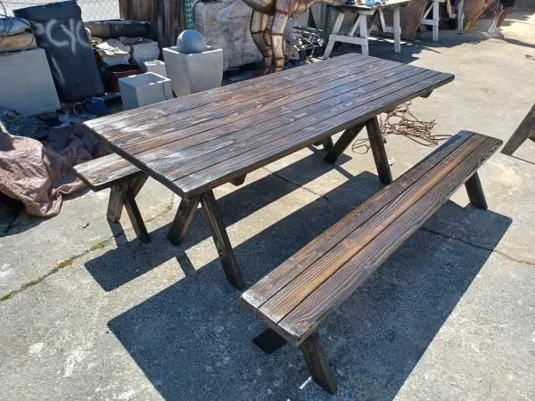 Picnic tables hand made real wood delivered