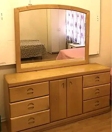 9 Drawer Dresser and Mirror for Sale
