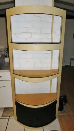 Unique Tall Danish Mid Century Modern Shelving with hidden storage.
