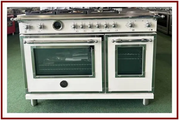 Bertazzoni Heritage 48 Free Standing Dual Fuel Range Ivory Gloss