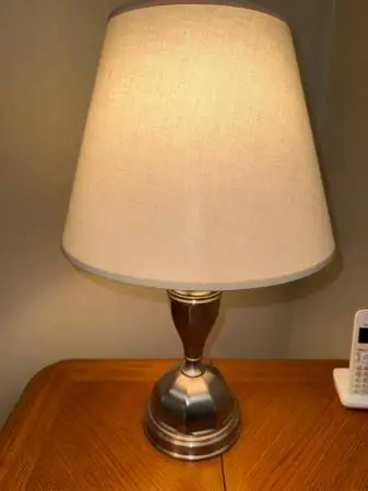 Silver-Tone Metal Base Table Lamp 23