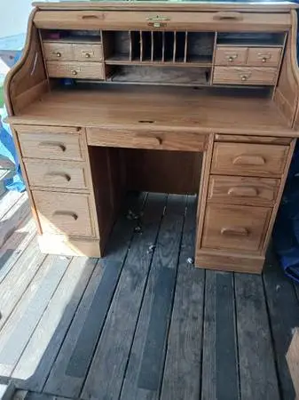 Oak Roll Top Desk