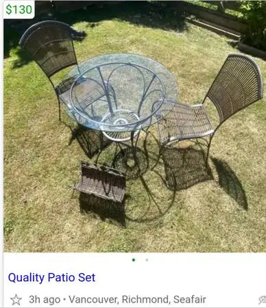 Glass table and 4 bamboo chairs