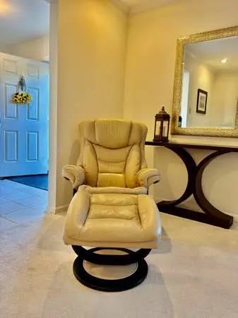 Genuine Leather Recliner and Ottoman GREAT SHAPE!!