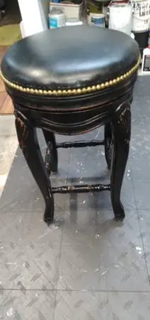 Swivel stool Oriental  motif.   Fixed height 24.5 tall 15” diameter