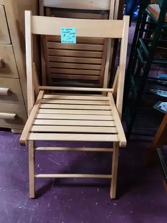 4-Wood Folding Chairs 10649