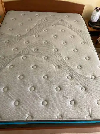 Firm Queen mattress, bed frame with Headboard & Baseboard
