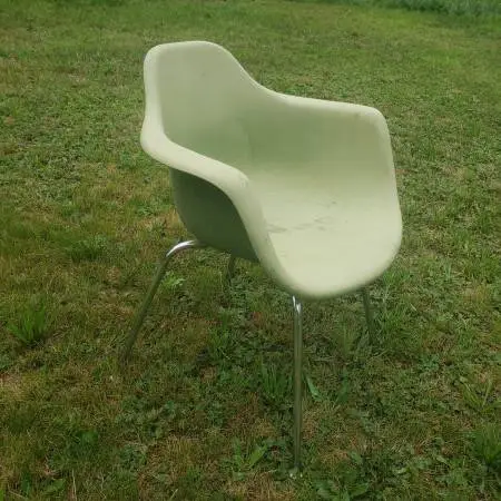 Vintage Herman Miller Seafoam green fiberglass arm chair $300