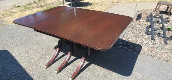 Mahogany dining table with drop sides #1672