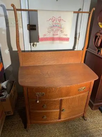 Antique Refinished Oak Dresser&Washstand