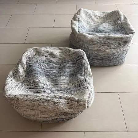 Square Cube Pouf / Chair / Ottoman / Foot Rest – SET OF 2