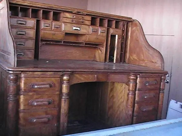 antique oak roll top desk