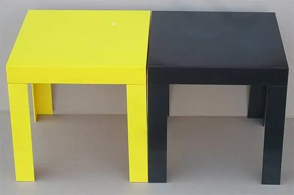2 Vintage Mid Century Modern Plastic Parsons Tables Accent Stacking