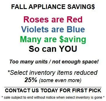 APPLIANCES 25 % DISCOUNT