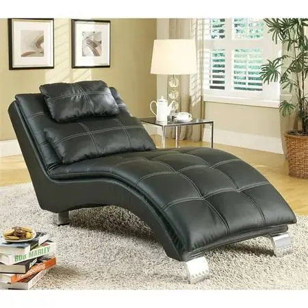 Black Leather Chaise