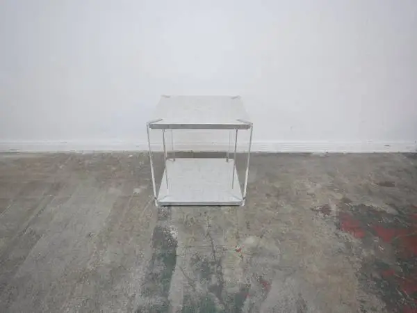 Sherril Wood & Lucite Square Side Table 24 W x 24 D x 24 H