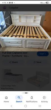 Full size captains bed