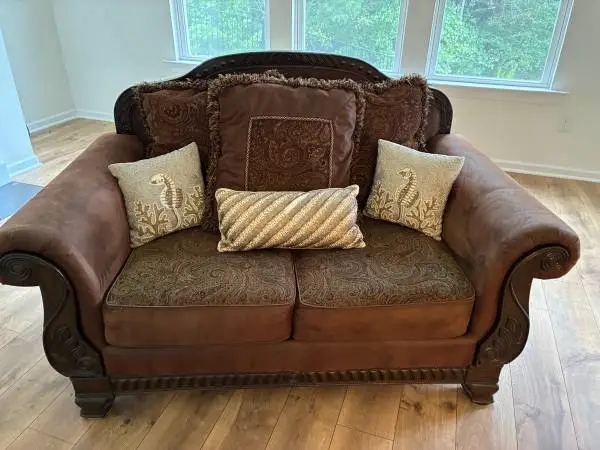 Loveseat with decorative pillows - must go today!