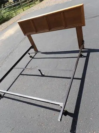 Oak Queen Headboard with metal Frame