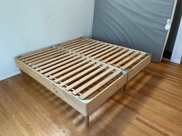 King-size Ikea bed frame and mattress